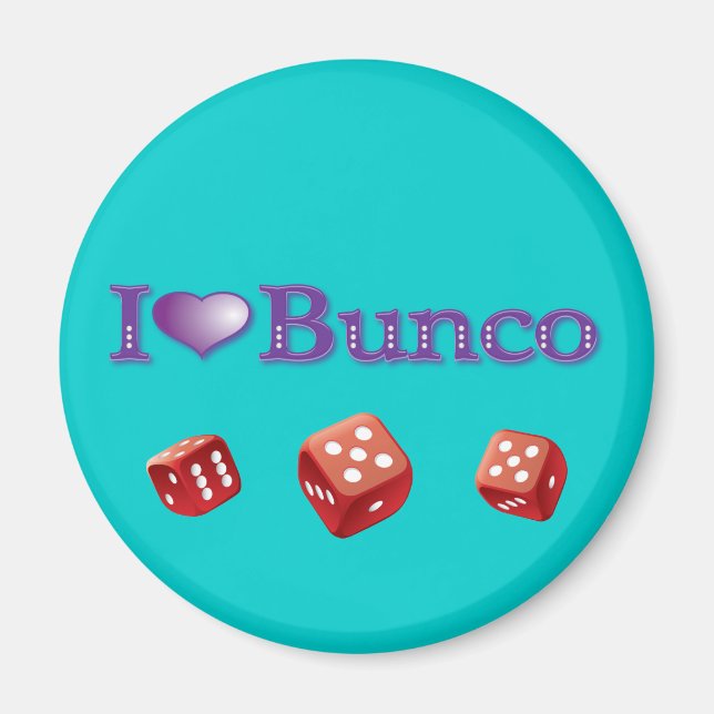 Ich Liebe Bunco mit Red Dice Magnet (Vorne)