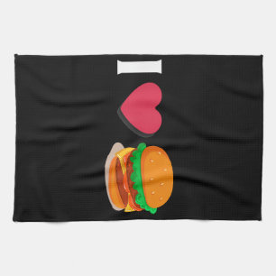 Ich liebe Burger Cheeseburger Ungesunde Ernährung Geschirrtuch
