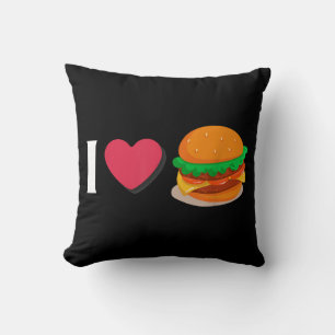 Ich liebe Burger Cheeseburger Ungesunde Ernährung Kissen