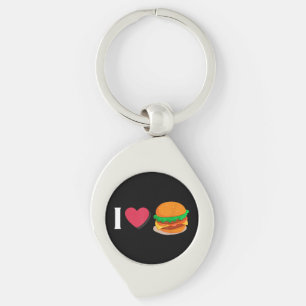 Ich liebe Burger Cheeseburger Ungesunde Ernährung Schlüsselanhänger