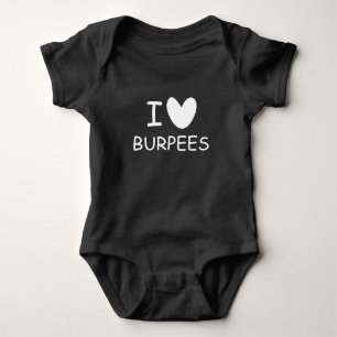 Ich liebe Burpees lustiges schwarzes Babys Bodysui Baby Strampler