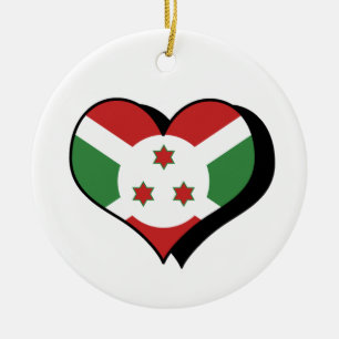 Ich liebe Burundi-Ornament Keramik Ornament