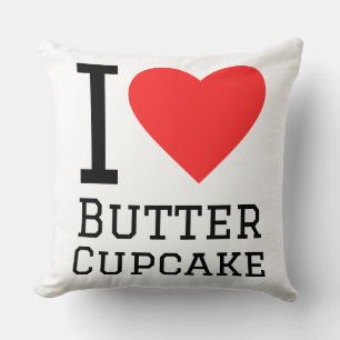 Ich liebe Butter Cupcake Kissen