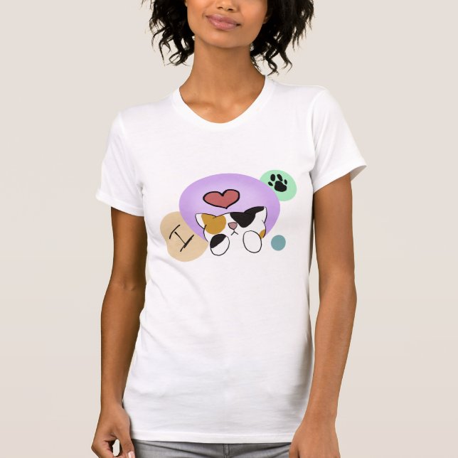 Ich liebe Calcio-Katzen T-Shirt (Vorderseite)