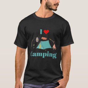 Ich liebe Camping  Campingplatz Zelt Outdoor Angel T-Shirt