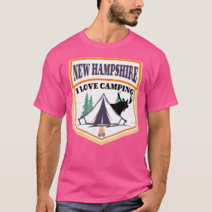 Ich Liebe Camping in New Hampshire mit Elch T Shir T-Shirt