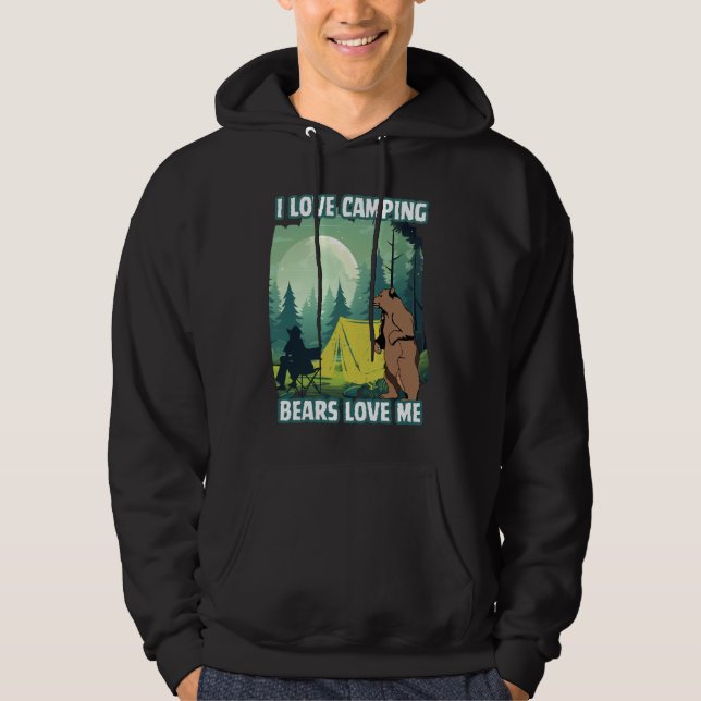 Ich Liebe Camping, trägt Liebe mir. Funny Bären Zi Hoodie (Vorderseite)