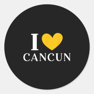Ich liebe Cancun Mexico Urlaub _2 Runder Aufkleber