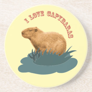 Ich liebe Capybaras Niedliches Capybara-Fan Getränkeuntersetzer
