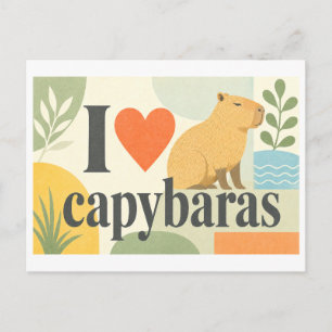 "Ich [liebe] Capybaras" Postkarte