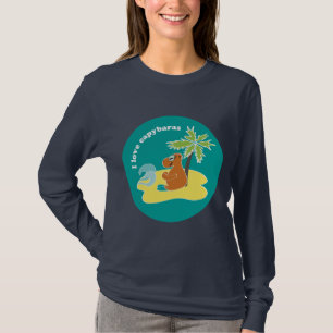 Ich liebe Capybaras Tropical Beach Art T-Shirt