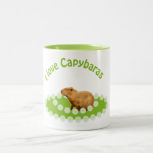 Ich liebe Capybaras Zweifarbige Tasse