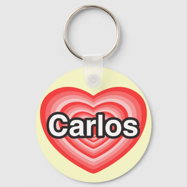 Ich Liebe Carlos. Ich Liebe dir Carlos. Herz Schlüsselanhänger (Vorderseite)