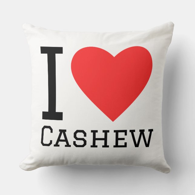 Ich liebe Cashewnuss Kissen (Vorderseite)