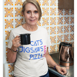 Ich Liebe Cats JigSäge Pizza T-Shirt