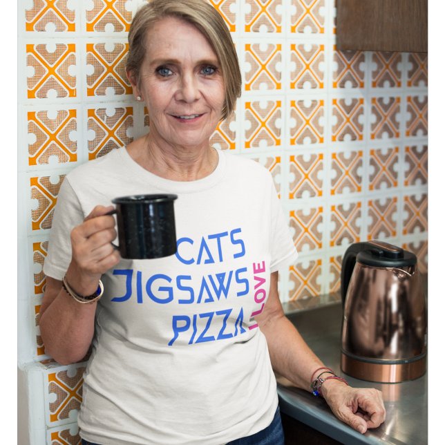 Ich Liebe Cats JigSäge Pizza T-Shirt (Von Creator hochgeladen)