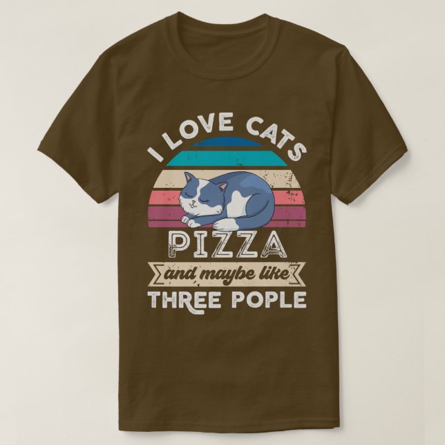 Ich Liebe Cats Pizza und wie drei Leute Premium T-Shirt (Design vorne)