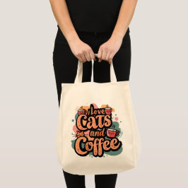 Ich Liebe Cats und Kaffee Totbeutel Tragetasche