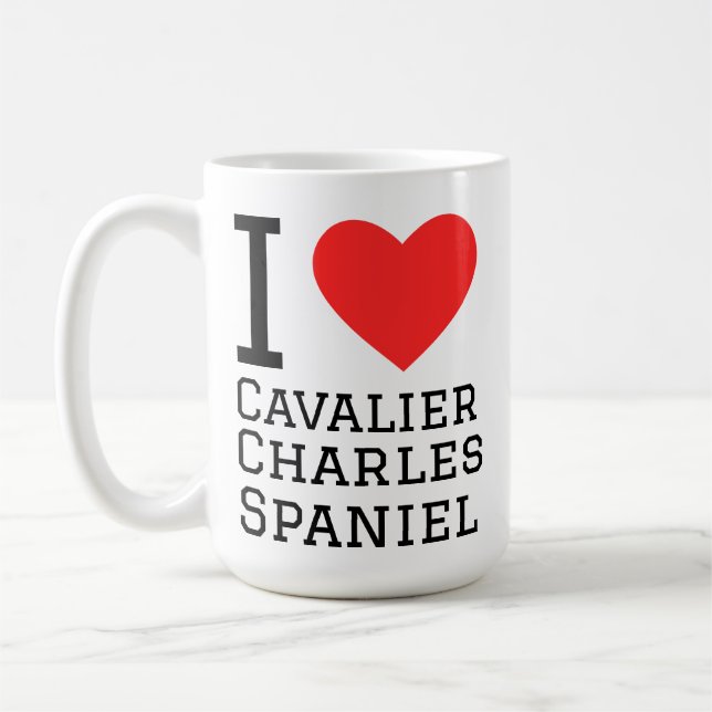 Ich liebe Cavalier Charles Spaniel Kaffeetasse (Links)