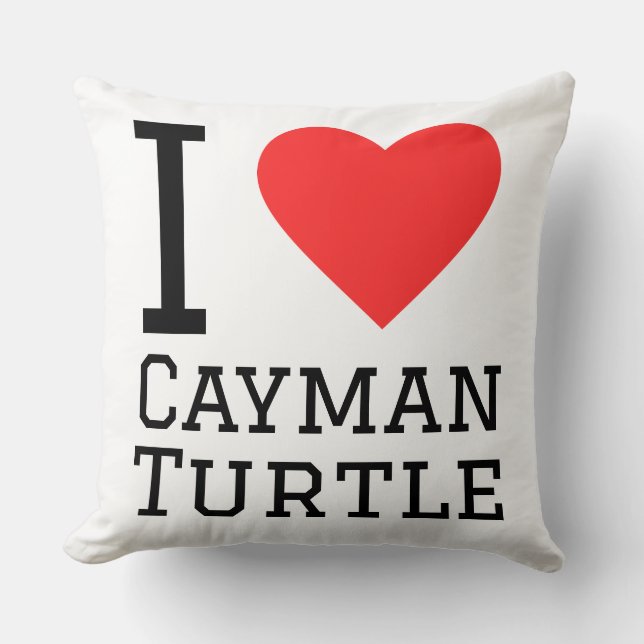 Ich liebe Cayman-Schildkröte Kissen (Vorderseite)