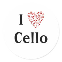 Ich liebe Cello Rotes Herz der Noten