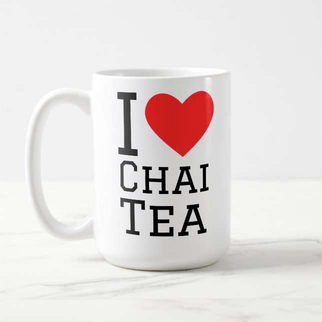 Ich liebe Chai-Tee Kaffeetasse (Links)