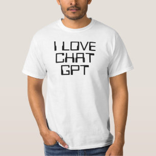 Ich liebe Chat GPT AI lustiger schwarzer Text T-Shirt