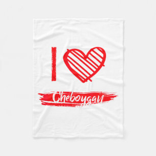 Ich liebe Cheboygan Ich Herz Cheboygan Fleecedecke