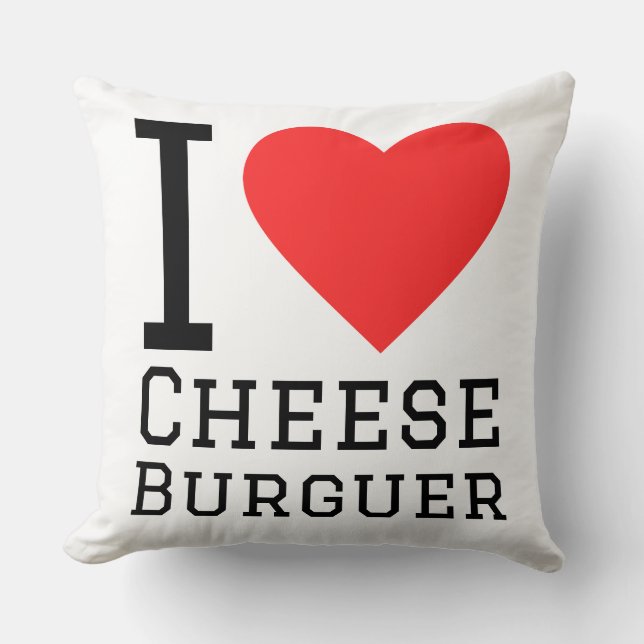 Ich liebe Cheeseburger Kissen (Vorderseite)