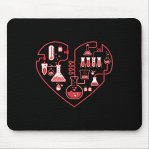 Ich liebe Chemie Herz Wissenschaft für Lehrer und Mousepad