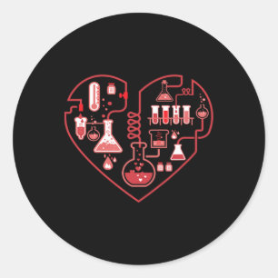 Ich liebe Chemie Herz Wissenschaft Für Lehrer Und Runder Aufkleber