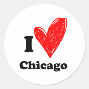 Ich liebe Chicago Runder Aufkleber