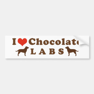 Ich liebe Chocolate Labs Autoaufkleber