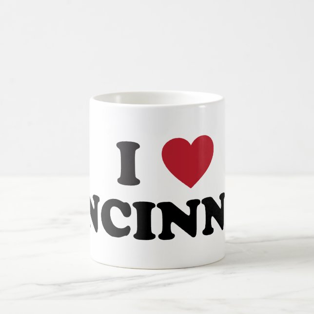 Ich liebe Cincinnati Ohio Kaffeetasse (Mittel)