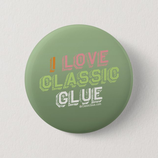 "Ich Liebe Classicglue" runder Knopf Button (Vorderseite)