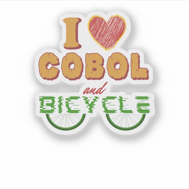Ich liebe Cobol-Programmierung und den Fahrrad-Auf Aufkleber (Vorderseite)
