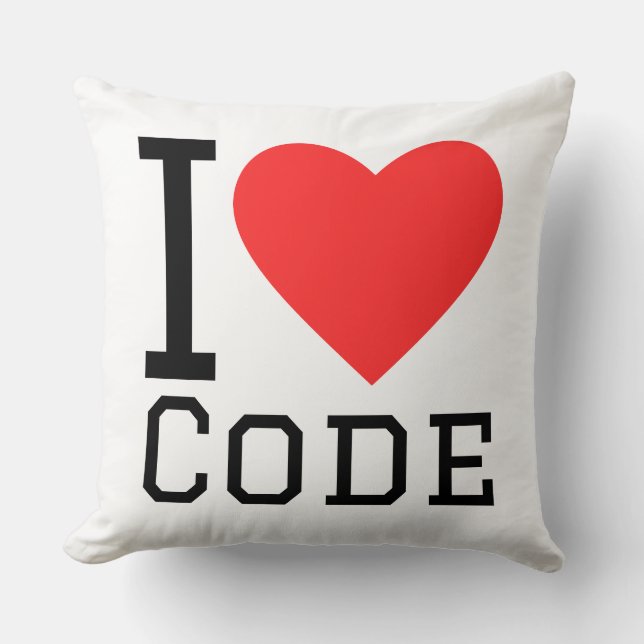 Ich liebe Code Kissen (Vorderseite)