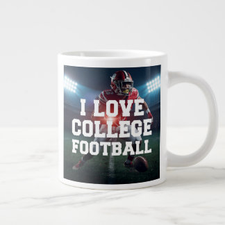 Ich liebe College-Football-Tasse Jumbo-Tasse
