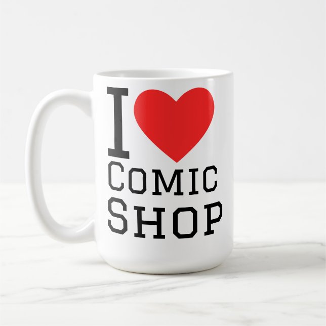 Ich liebe Comic-Laden Kaffeetasse (Links)