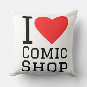 Ich liebe Comic-Shop Kissen