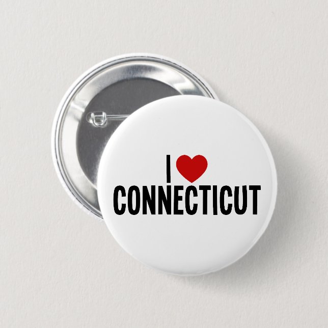 Ich liebe Connecticut-Rundbutton Button (Vorne & Hinten)