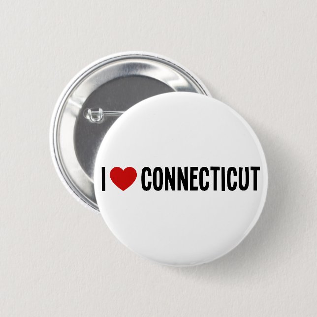 Ich liebe Connecticut-Rundbutton Button (Vorne & Hinten)