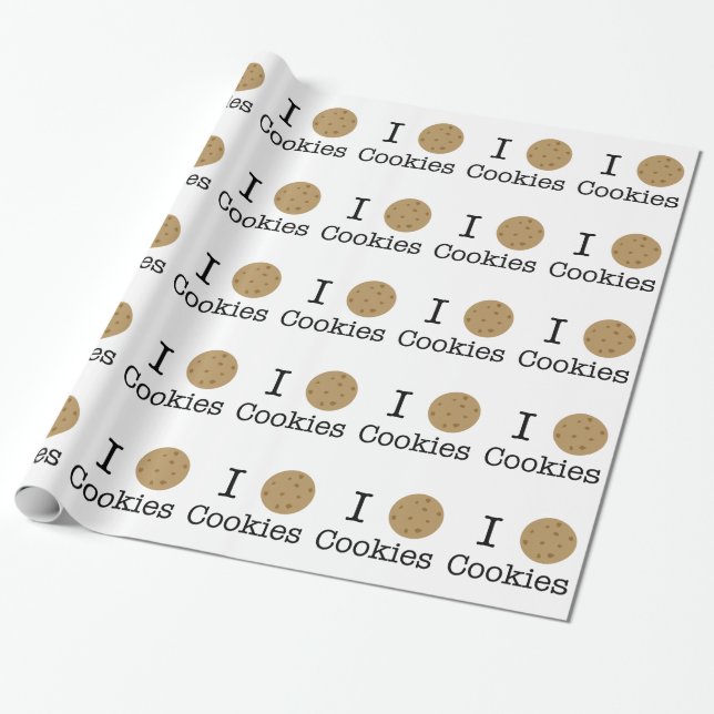 Ich Liebe Cookies Geschenkpapier (Ungerollt)