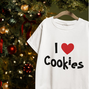 Ich liebe Cookies rotes Herz T-Shirt