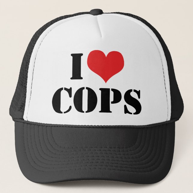 Ich liebe Cops Truckerkappe (Vorderseite)