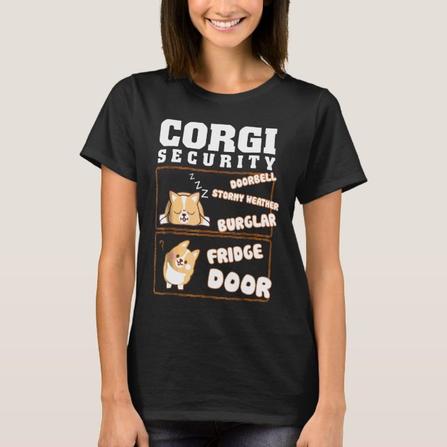 Ich liebe Corgi Security Corgi T-Shirt (Vorderseite)