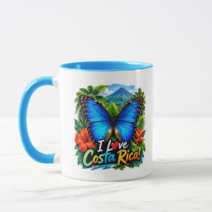 Ich liebe Costa Rica Blue Morpho Schmetterling Tasse