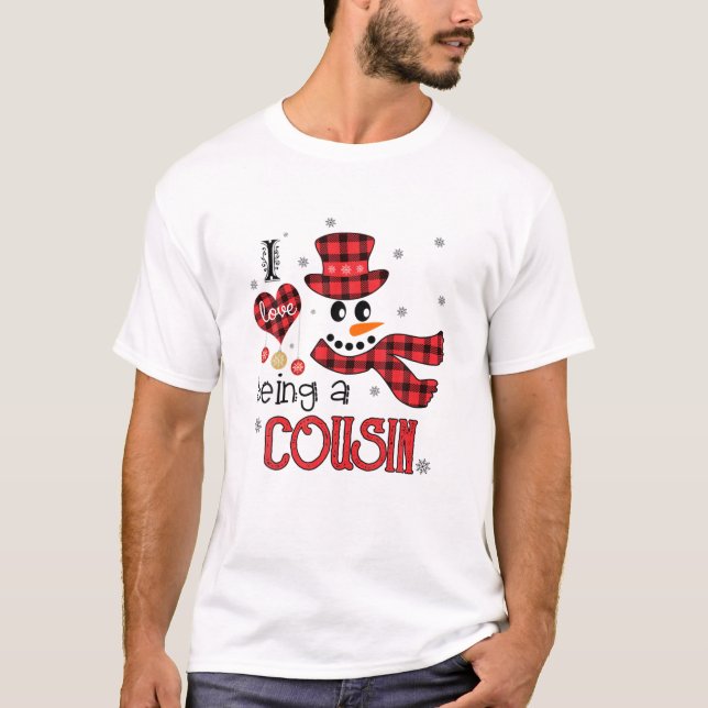 Ich Liebe Cousin Snowman Funny Family Christine T-Shirt (Vorderseite)