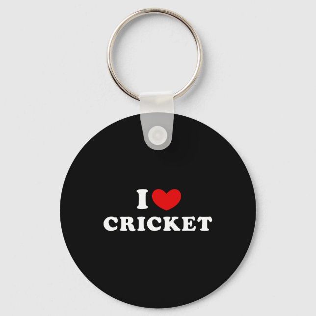 Ich liebe Cricket  Schlüsselanhänger (Vorderseite)