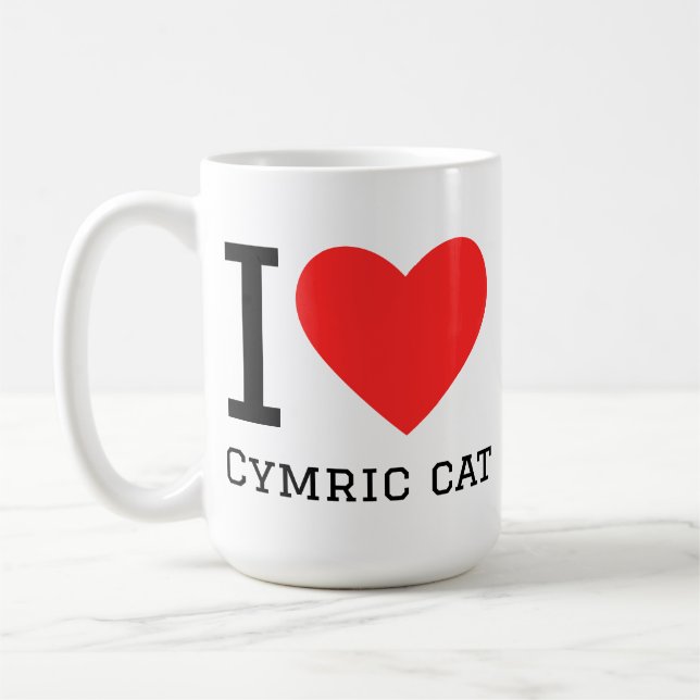 Ich liebe Cymric-Katze Kaffeetasse (Links)